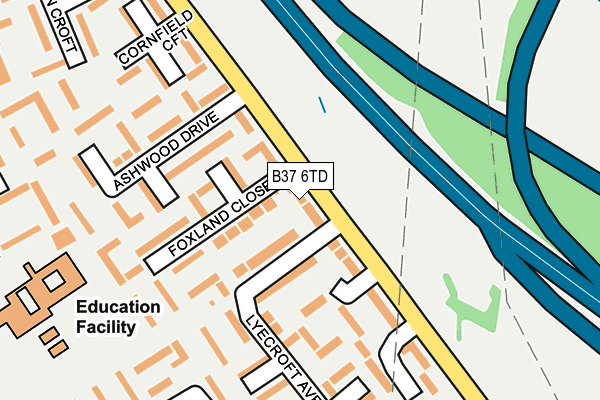 B37 6TD map - OS OpenMap – Local (Ordnance Survey)