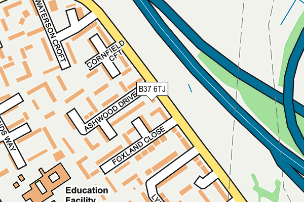 B37 6TJ map - OS OpenMap – Local (Ordnance Survey)