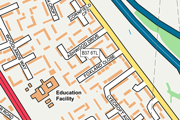 B37 6TL map - OS OpenMap – Local (Ordnance Survey)