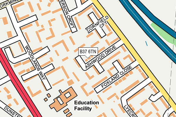B37 6TN map - OS OpenMap – Local (Ordnance Survey)