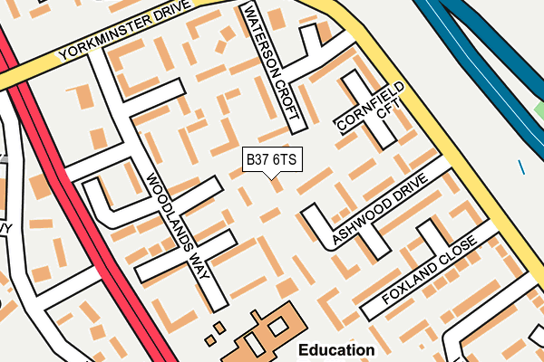 B37 6TS map - OS OpenMap – Local (Ordnance Survey)