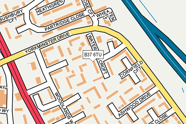 B37 6TU map - OS OpenMap – Local (Ordnance Survey)