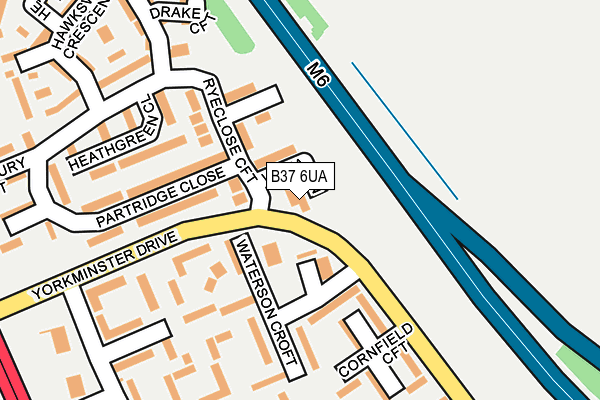 B37 6UA map - OS OpenMap – Local (Ordnance Survey)