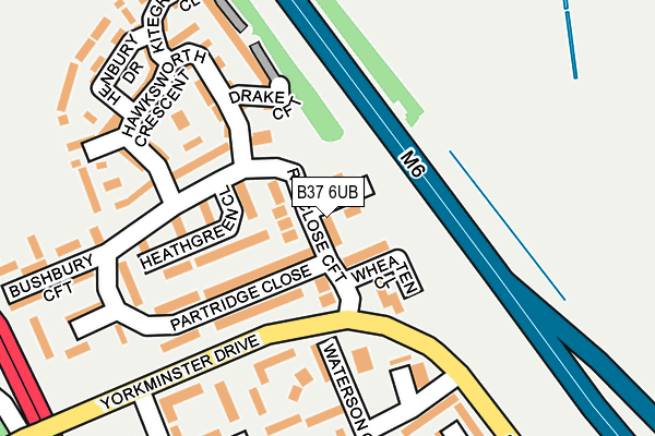 B37 6UB map - OS OpenMap – Local (Ordnance Survey)