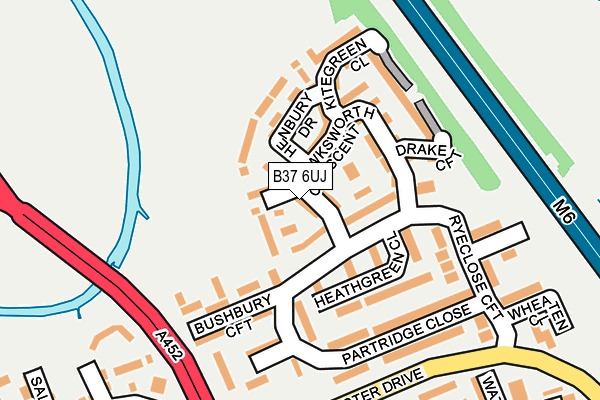 B37 6UJ map - OS OpenMap – Local (Ordnance Survey)