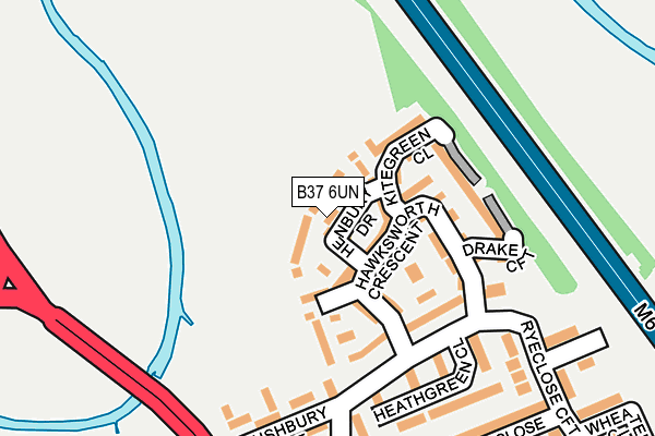 B37 6UN map - OS OpenMap – Local (Ordnance Survey)