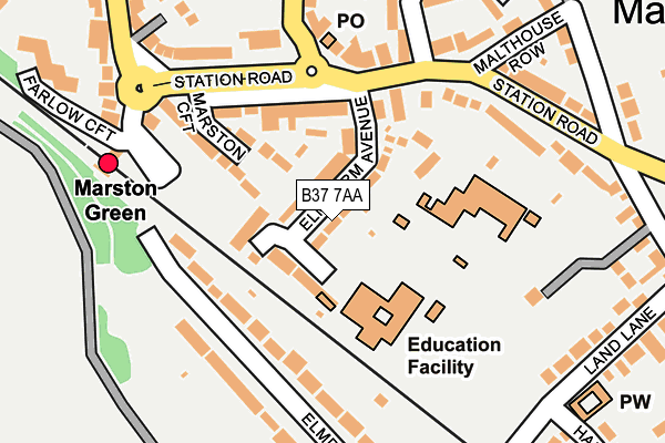 B37 7AA map - OS OpenMap – Local (Ordnance Survey)
