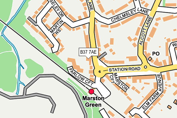 B37 7AE map - OS OpenMap – Local (Ordnance Survey)