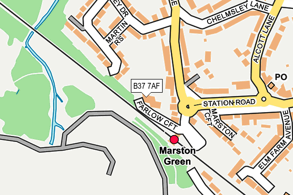 B37 7AF map - OS OpenMap – Local (Ordnance Survey)