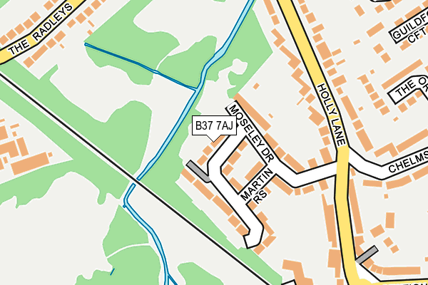 B37 7AJ map - OS OpenMap – Local (Ordnance Survey)
