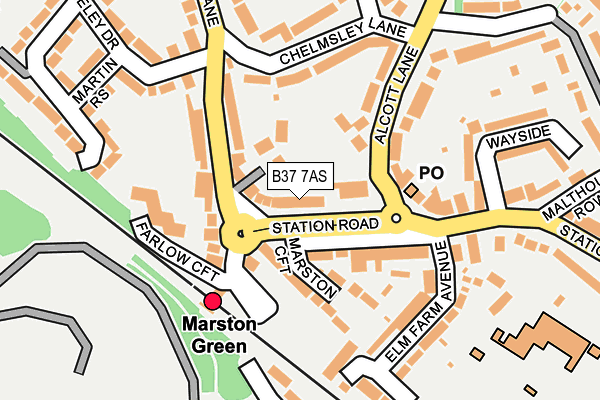 B37 7AS map - OS OpenMap – Local (Ordnance Survey)