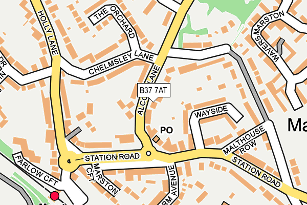 B37 7AT map - OS OpenMap – Local (Ordnance Survey)