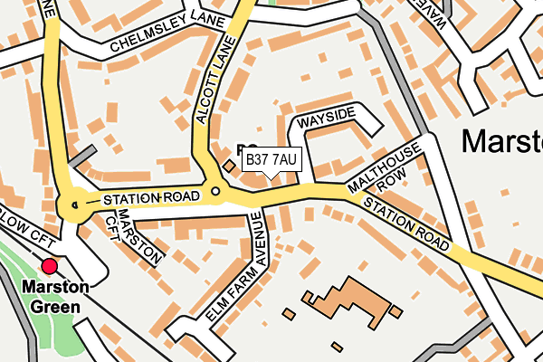 B37 7AU map - OS OpenMap – Local (Ordnance Survey)