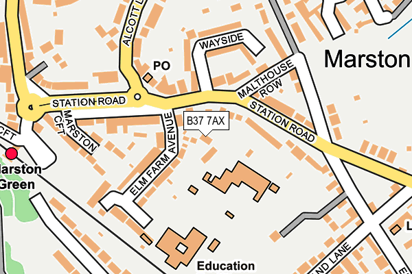 B37 7AX map - OS OpenMap – Local (Ordnance Survey)