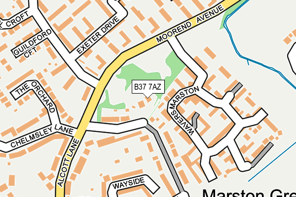 B37 7AZ map - OS OpenMap – Local (Ordnance Survey)