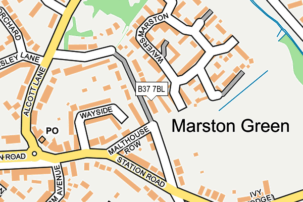 B37 7BL map - OS OpenMap – Local (Ordnance Survey)