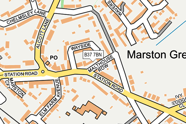 B37 7BN map - OS OpenMap – Local (Ordnance Survey)