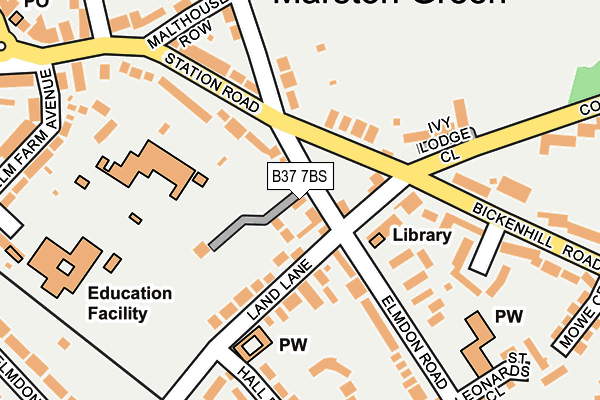 B37 7BS map - OS OpenMap – Local (Ordnance Survey)