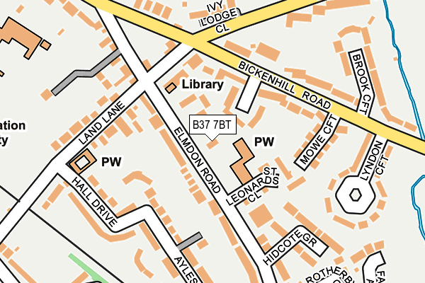 B37 7BT map - OS OpenMap – Local (Ordnance Survey)