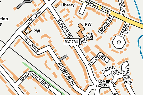 B37 7BU map - OS OpenMap – Local (Ordnance Survey)