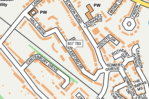 B37 7BX map - OS OpenMap – Local (Ordnance Survey)