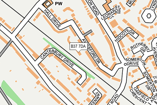 B37 7DA map - OS OpenMap – Local (Ordnance Survey)