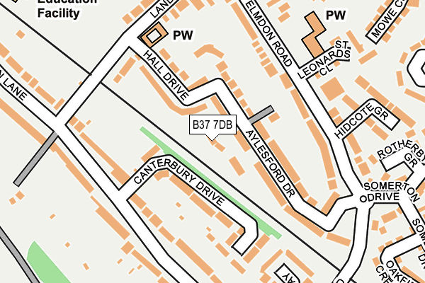 B37 7DB map - OS OpenMap – Local (Ordnance Survey)