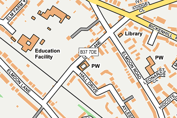 B37 7DE map - OS OpenMap – Local (Ordnance Survey)