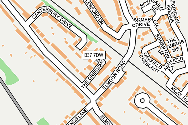 B37 7DW map - OS OpenMap – Local (Ordnance Survey)