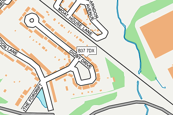 B37 7DX map - OS OpenMap – Local (Ordnance Survey)