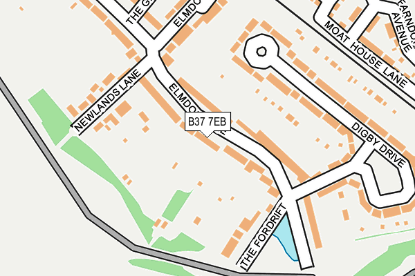 B37 7EB map - OS OpenMap – Local (Ordnance Survey)