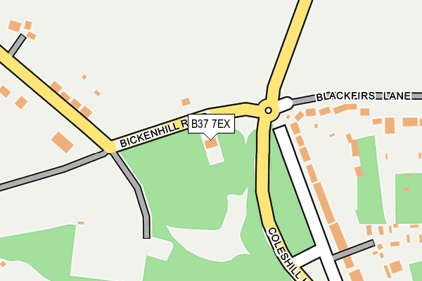 B37 7EX map - OS OpenMap – Local (Ordnance Survey)