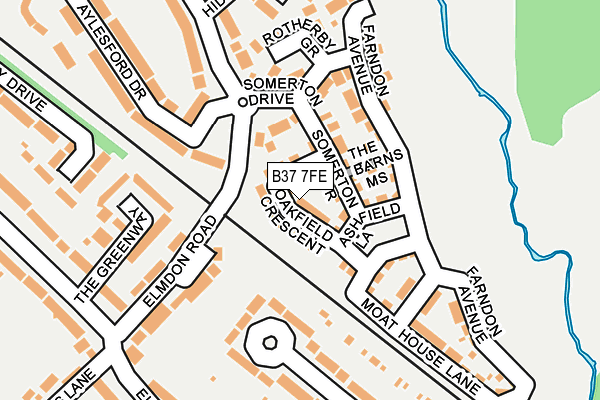 B37 7FE map - OS OpenMap – Local (Ordnance Survey)