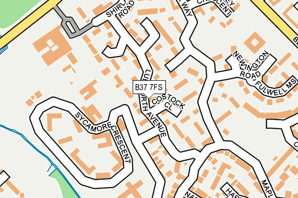 B37 7FS map - OS OpenMap – Local (Ordnance Survey)