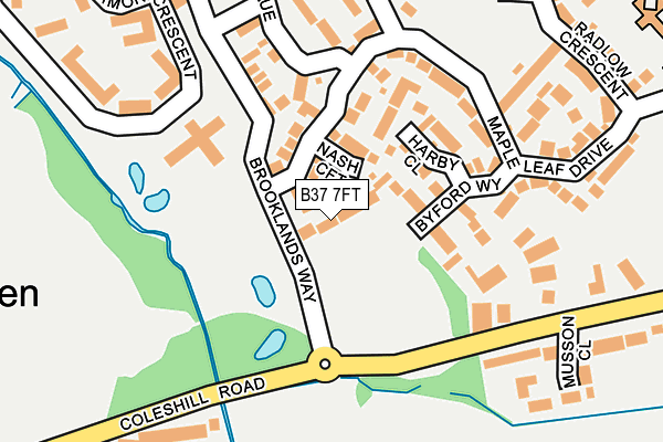 B37 7FT map - OS OpenMap – Local (Ordnance Survey)
