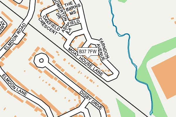 B37 7FW map - OS OpenMap – Local (Ordnance Survey)