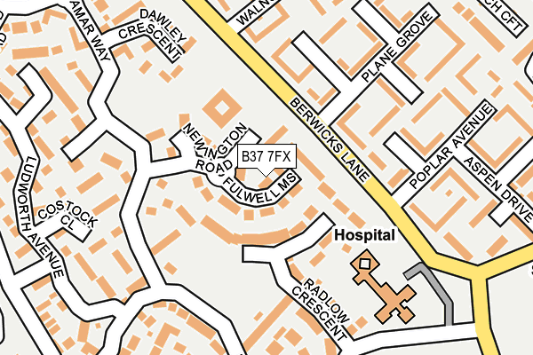 B37 7FX map - OS OpenMap – Local (Ordnance Survey)