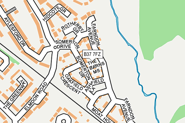 B37 7FZ map - OS OpenMap – Local (Ordnance Survey)
