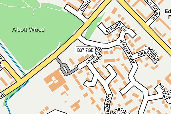 B37 7GE map - OS OpenMap – Local (Ordnance Survey)