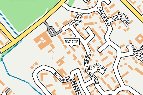 B37 7GF map - OS OpenMap – Local (Ordnance Survey)