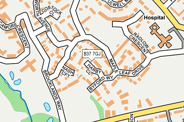 B37 7GJ map - OS OpenMap – Local (Ordnance Survey)