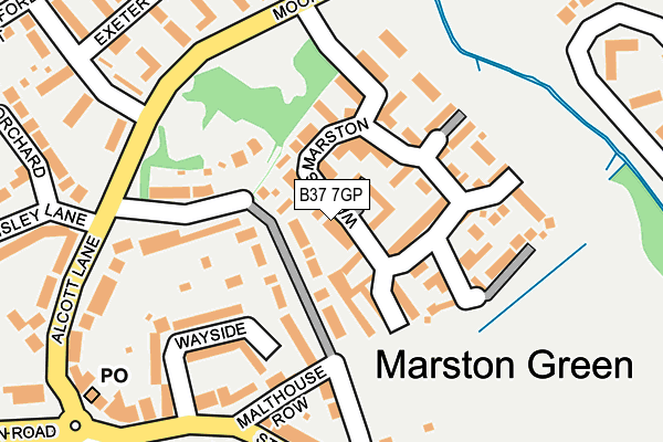 B37 7GP map - OS OpenMap – Local (Ordnance Survey)