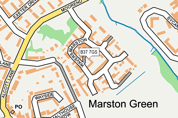 B37 7GS map - OS OpenMap – Local (Ordnance Survey)