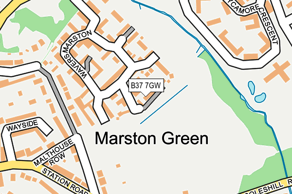 B37 7GW map - OS OpenMap – Local (Ordnance Survey)
