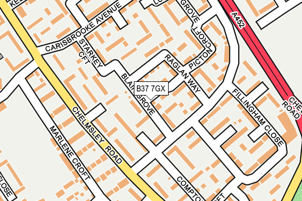 B37 7GX map - OS OpenMap – Local (Ordnance Survey)