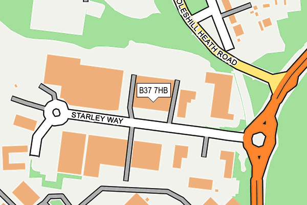 B37 7HB map - OS OpenMap – Local (Ordnance Survey)
