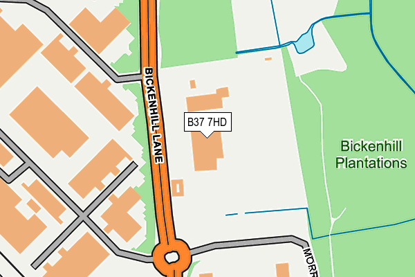 B37 7HD map - OS OpenMap – Local (Ordnance Survey)