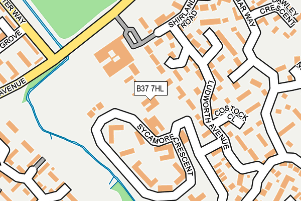 B37 7HL map - OS OpenMap – Local (Ordnance Survey)