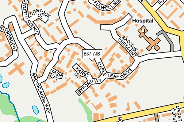 B37 7JB map - OS OpenMap – Local (Ordnance Survey)