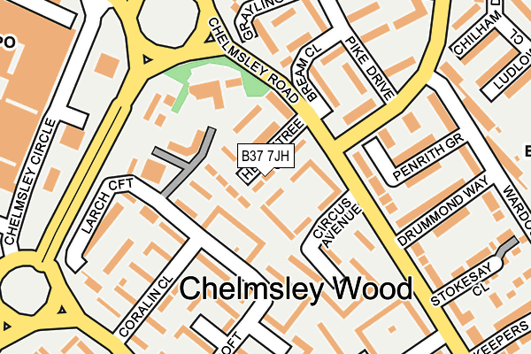 B37 7JH map - OS OpenMap – Local (Ordnance Survey)